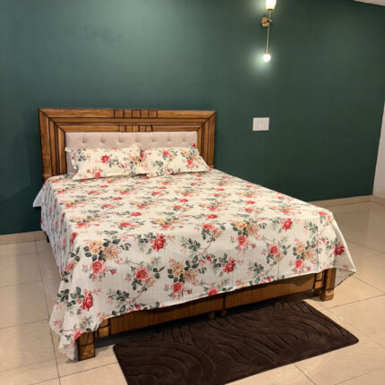 Classic Garden Rose Anokhi Print Duck Fabric Pure Cotton King Size Bed Sheet