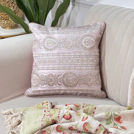 Luxury Jacquard Cushion Cover with Elegant Traditional Motifs