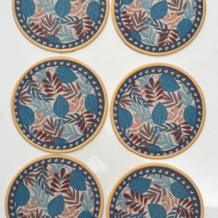 Nature-Inspired Round Fabric Table Mat – Soft Finish & Timeless Design