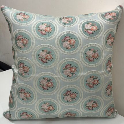 Classic European Aqua Blue Medallion Cushion Cover
