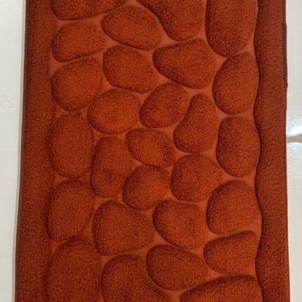 Pebble Touch Rust Floor Mat – Natural Texture with Cozy Comfort