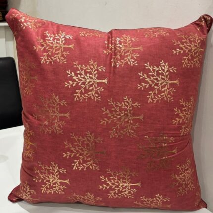 Rustic Leaf Motif Cushion Cover – Warm Earthy Elegance