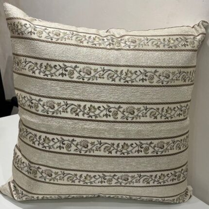 Heritage Floral Stripe Cushion Cover – Subtle Classic Elegance