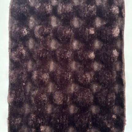 Ultra-Soft Plush Texture Floor Mat in Deep Chocolate Brown