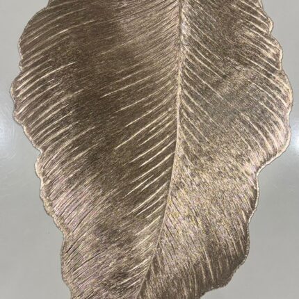Metallic Leaf Design PVC Table Mat – Elegant Gold Finish