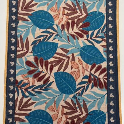 Durable, Easy-Wash Rectangle Table Mat with Tropical Foliage Print