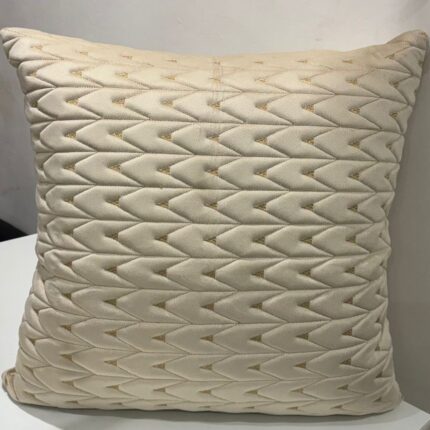 Luxury Quilted Chevron Cushion Cover – Soft Neutral Elegance
