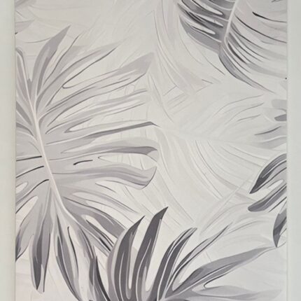 Elegant Grey Leaf Printed Silicone Table Mat – Modern & Non-Slip Dining Essential