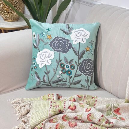 Velvet Garden Cushion – Hand Wash Friendly, Everyday Comfort