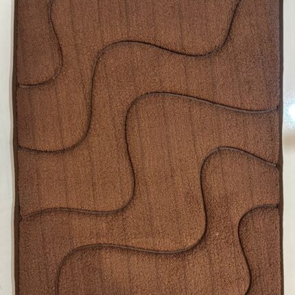 Cocoa Brown Wave Pattern Soft Floor Mat