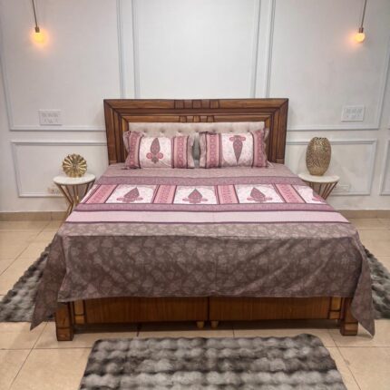 LUXURY GLAZED COTTON ETHNIC PRINT BEDSHEET SET