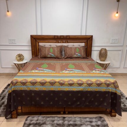 TIMELESS MAYURA INSPIRED BEDSHEET WITH PILLOW COVERS