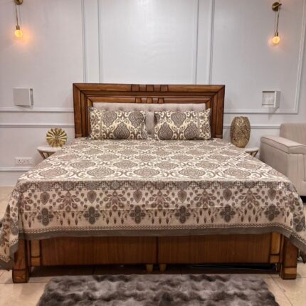 SOFT SAND ELEGANCE – PURE COTTON DESIGNER BEDSHEET