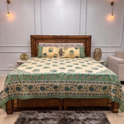 Mandala Garden Premium Cotton Bedsheet – Intricate Ethnic Floral Collection