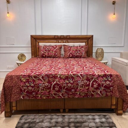 The Midnight Garden: Luxury Ajrakh-Inspired Florals 🌿✨ With matching pillow cov