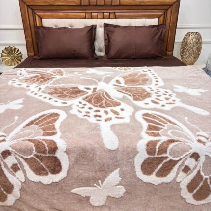 🦋 Elegant Brown Butterfly AC Blanket – Soft & Lightweight Summer Comfort