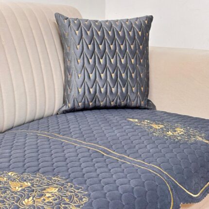 The Sophisticated Choice: Luxury Slate Grey Medallion Sofa Throw