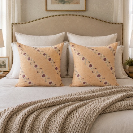 Pastel Floral Cushion Cover – Soft Elegant Decorative Pillow Cover