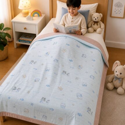 Dreamy Blue Kids Dohar – Soft & Cozy Summer Comfort