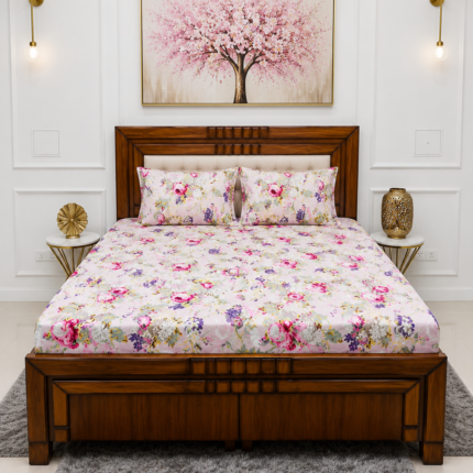 Premium Floral Fitted Bedsheet – Soft Elegant Comfort for Everyday Luxury