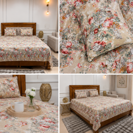 Vintage Blossom Heritage Luxury Cotton Bedsheet Set