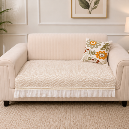 Luxury Anti-Skid Sofa Cover with Designer Frill Border