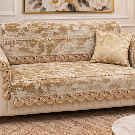 Luxury Sofa Covers with Elegant Lace Detailing