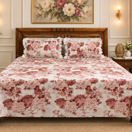 Elegant Floral Cotton Bedsheet Set